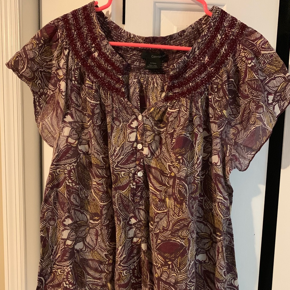 Floral Maroon Calvin Kline Jeans Tunic